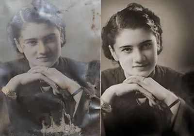 Foto original y fotografía restaurada