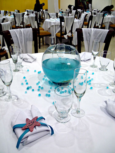 Arreglo mesa en fiesta 15 años