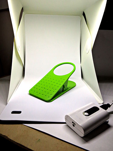 Muestra de toma fotografica dentro caja de luz