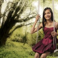 Montaje fotografico sobre paisaje