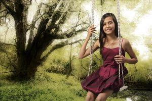 Montaje fotografico sobre paisaje