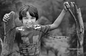 Retrato joven en finca de campo