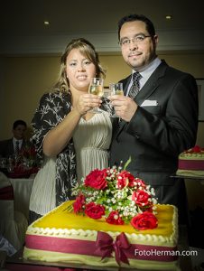 Brindris de novios en boda