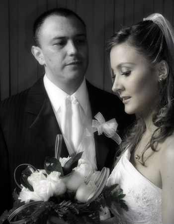 Foto de boda en blanco y negro