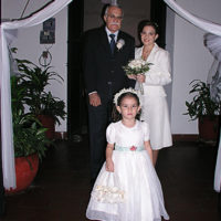 Foto novia con su padre y pajecito